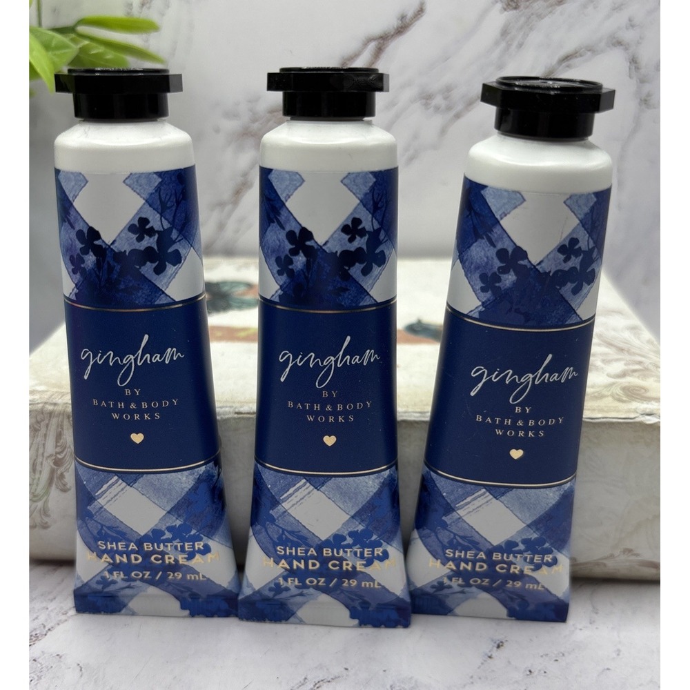 Bath & Body Works Gingham Shea Butter Hand Cream 3 Pack 1 oz Travel Size